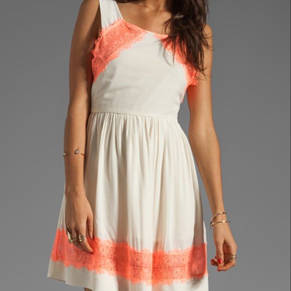 Free People Dresses & Skirts - free people sleeveless dress w/neon pink frills